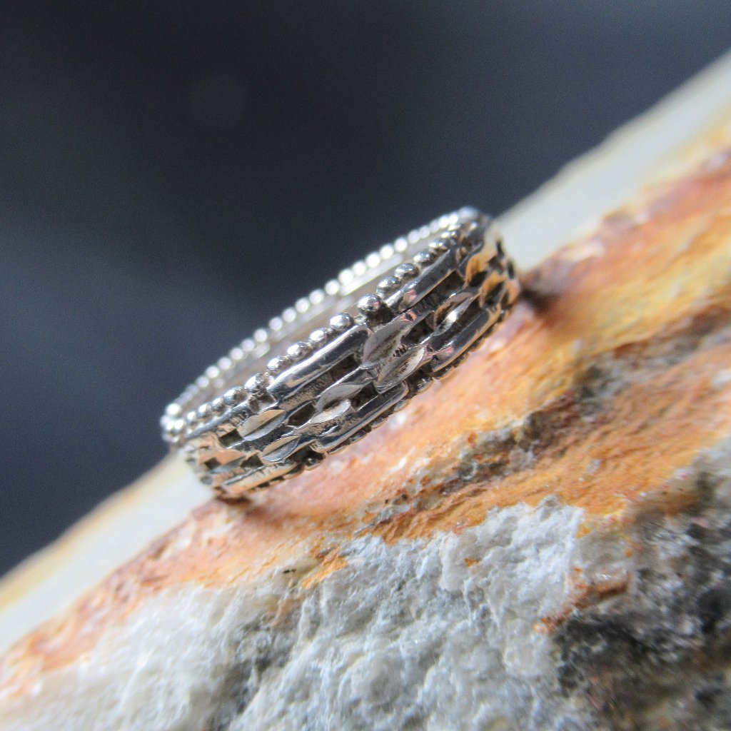 Sterling Strata Ring, Sparkling Woven Silver Band